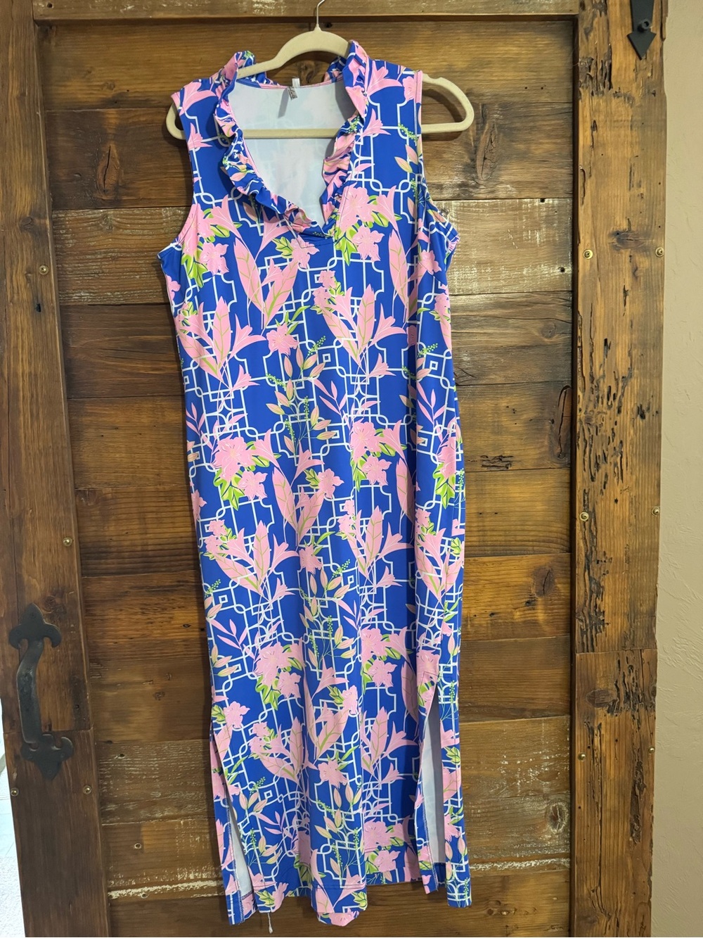 Lulu-B Maxi Dress with Ruffle Collar